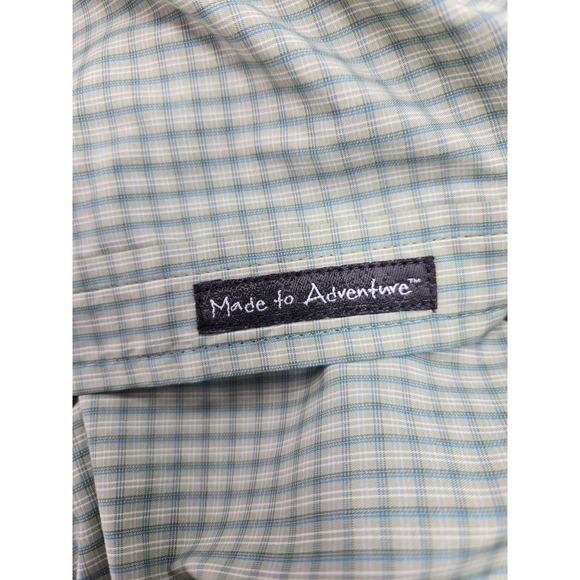 ExOfficio Shirt Mens XL Green Gingham Check Botton Up Vented Hiking Outdoor - Picture 6 of 10